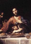 VALENTIN DE BOULOGNE St John and Jesus at the Last Supper oil on canvas